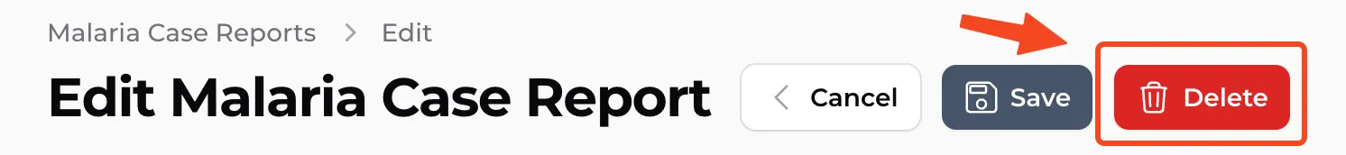 Delete Case Report Button