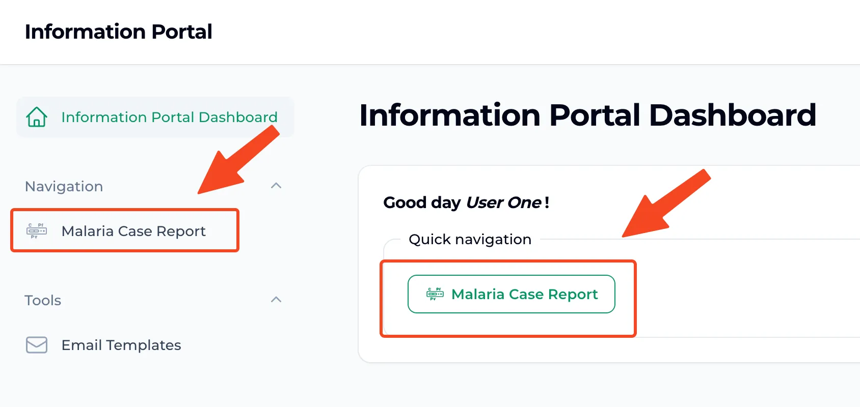 Malaria Case Report Navigation