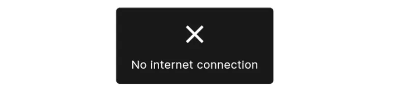 No internet connection alert